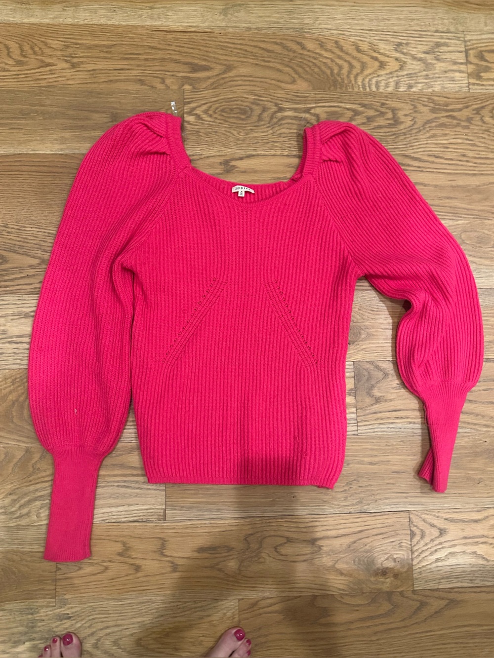 Bright Pink  Ribbed Knit Sweater